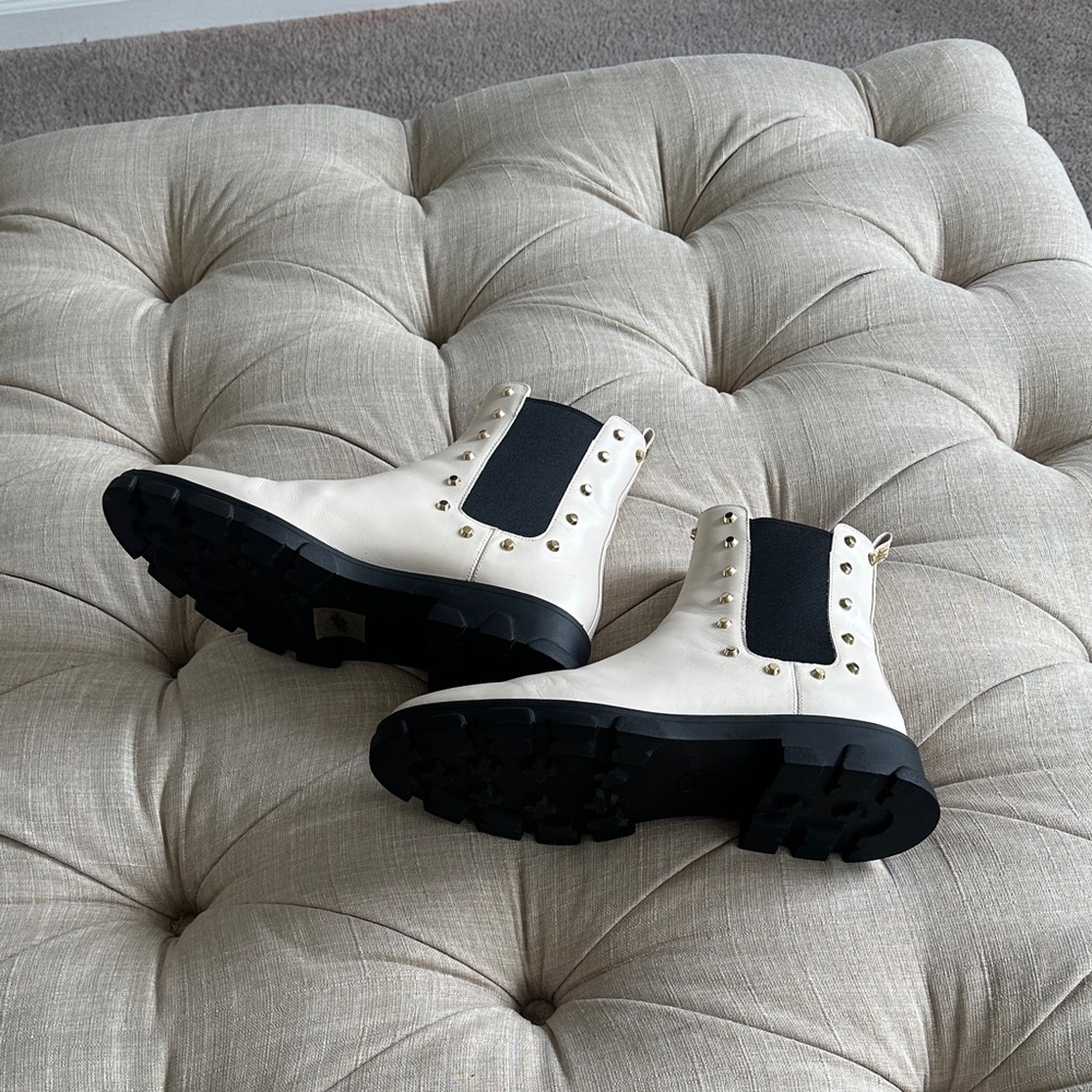 Michael Kors Cream and Black Studded Ankle Boots - Picture 10 of 10